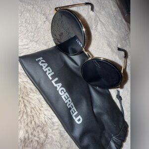 Karl Lagerfeld Sunglasses with Black Lenses and Gold Frame